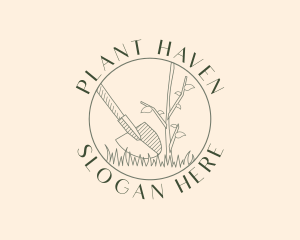 Shovel Plant Gardening logo design