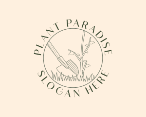 Shovel Plant Gardening logo design