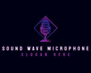 Podcast Microphone Broadcast logo design