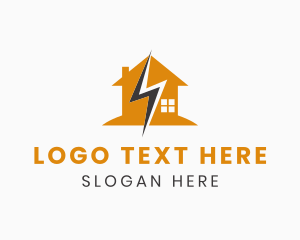House - Lightning Energy House logo design