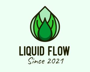 Natural Leaf Droplet logo design