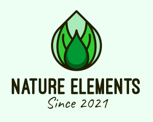 Natural Leaf Droplet logo design