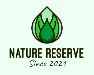 Natural Leaf Droplet logo design