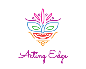 Colorful Mask Outline logo design