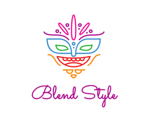 Colorful Mask Outline logo design