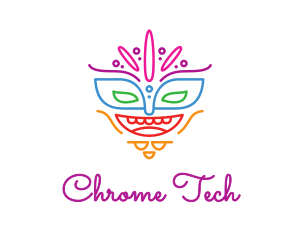 Colorful Mask Outline logo design