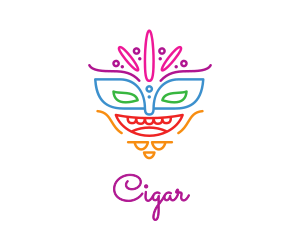 Colorful Mask Outline logo design