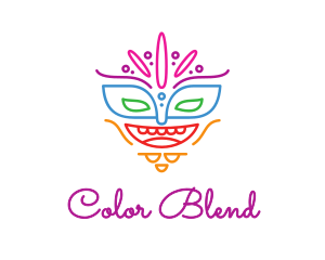 Colorful Mask Outline logo design