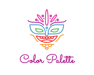 Colorful Mask Outline logo design