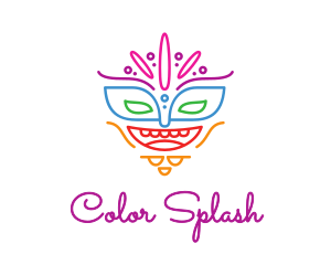 Colorful Mask Outline logo design