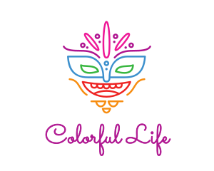 Colorful Mask Outline logo design