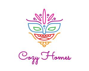 Colorful Mask Outline logo design