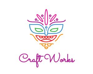 Colorful Mask Outline logo design