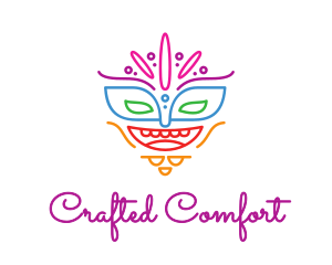 Colorful Mask Outline logo design