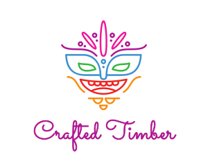 Colorful Mask Outline logo design