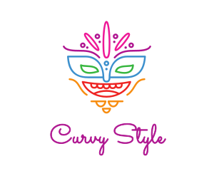 Colorful Mask Outline logo design