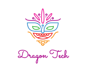 Colorful Mask Outline logo design