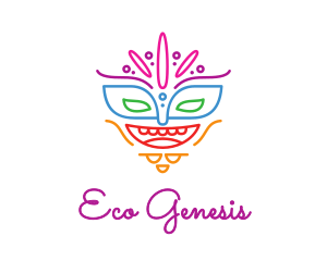 Colorful Mask Outline logo design