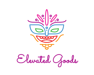 Colorful Mask Outline logo design