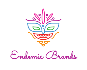 Colorful Mask Outline logo design