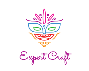 Colorful Mask Outline logo design