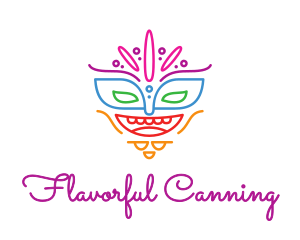 Colorful Mask Outline logo design