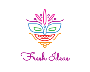 Colorful Mask Outline logo design