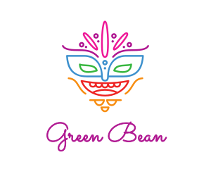 Colorful Mask Outline logo design