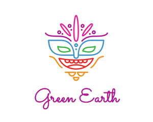 Colorful Mask Outline logo design