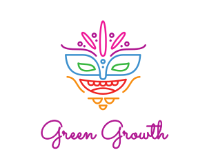 Colorful Mask Outline logo design