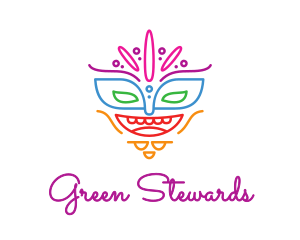 Colorful Mask Outline logo design