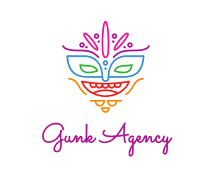 Colorful Mask Outline logo design