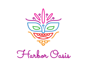 Colorful Mask Outline logo design