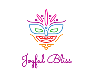 Colorful Mask Outline logo design