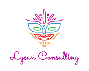 Colorful Mask Outline logo design