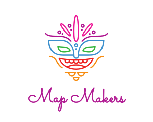 Colorful Mask Outline logo design