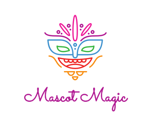 Colorful Mask Outline logo design