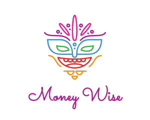 Colorful Mask Outline logo design