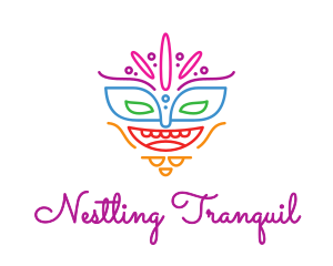 Colorful Mask Outline logo design