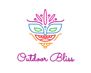 Colorful Mask Outline logo design