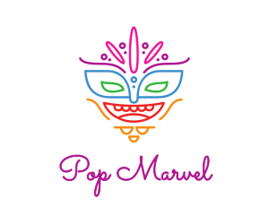 Colorful Mask Outline logo design