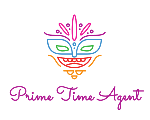 Colorful Mask Outline logo design