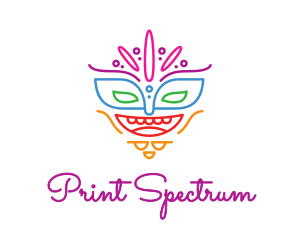 Colorful Mask Outline logo design