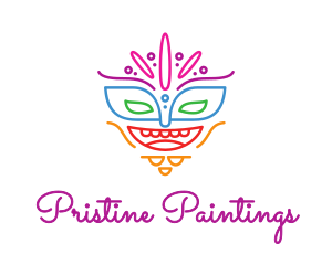 Colorful Mask Outline logo design