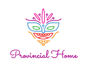 Colorful Mask Outline logo design