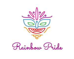 Colorful Mask Outline logo design