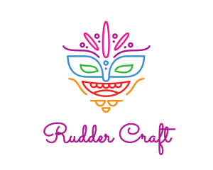 Colorful Mask Outline logo design