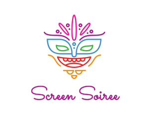 Colorful Mask Outline logo design