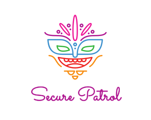 Colorful Mask Outline logo design