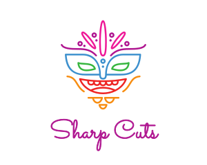 Colorful Mask Outline logo design